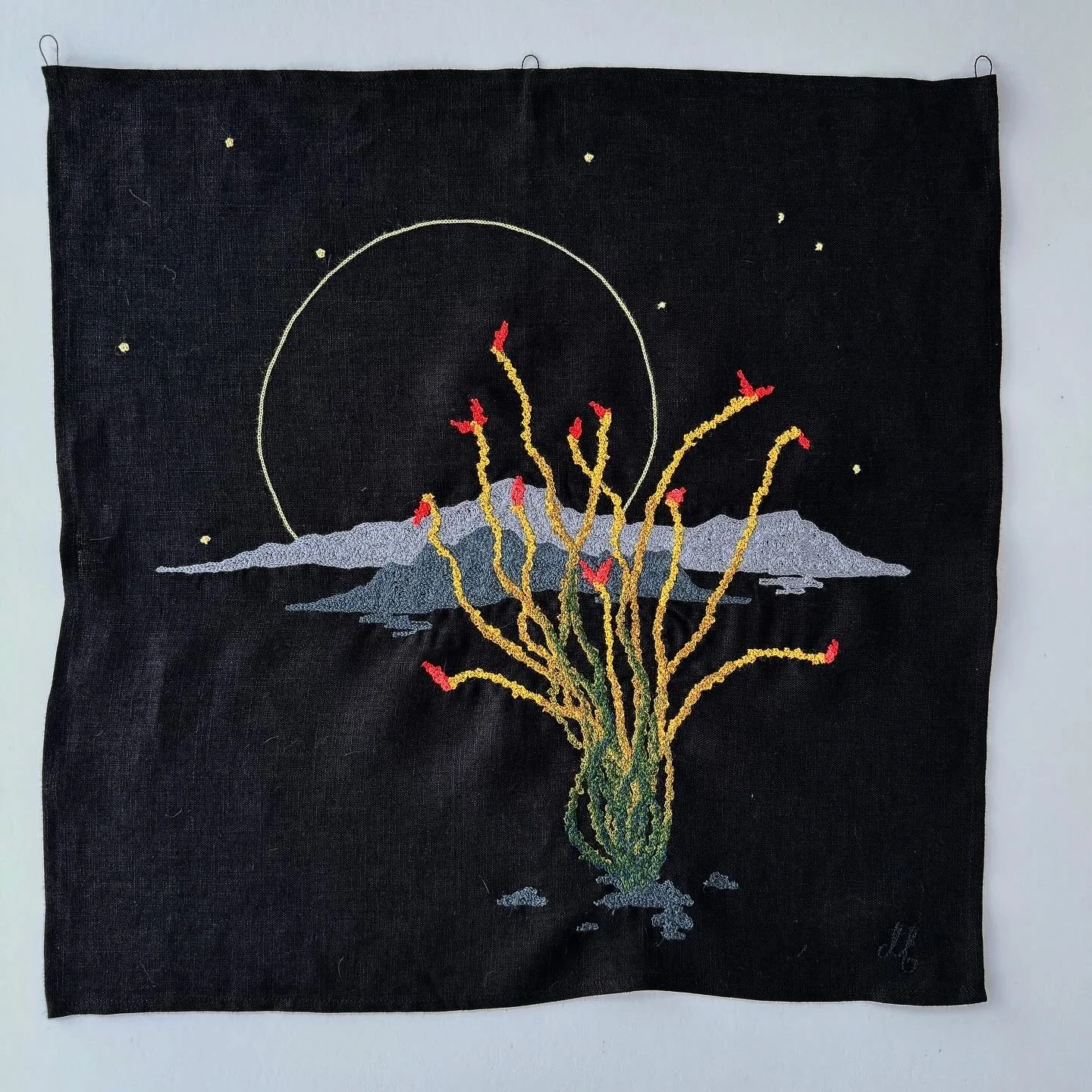 Stitch Sketch: Moonlit Ocotillo