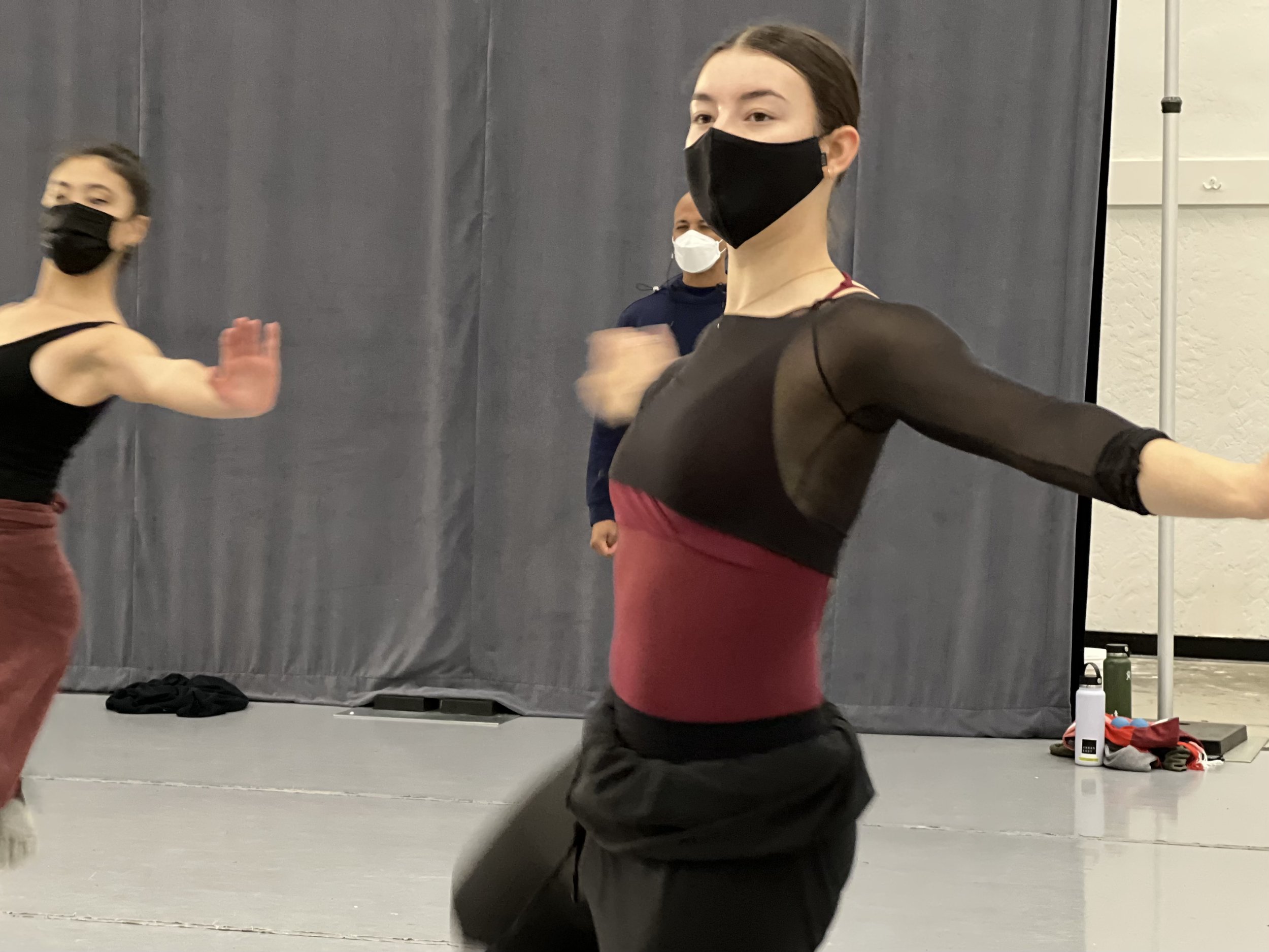Sorcha Tate rehearsing for Fast Forward. Photo courtesy of New Ballet.