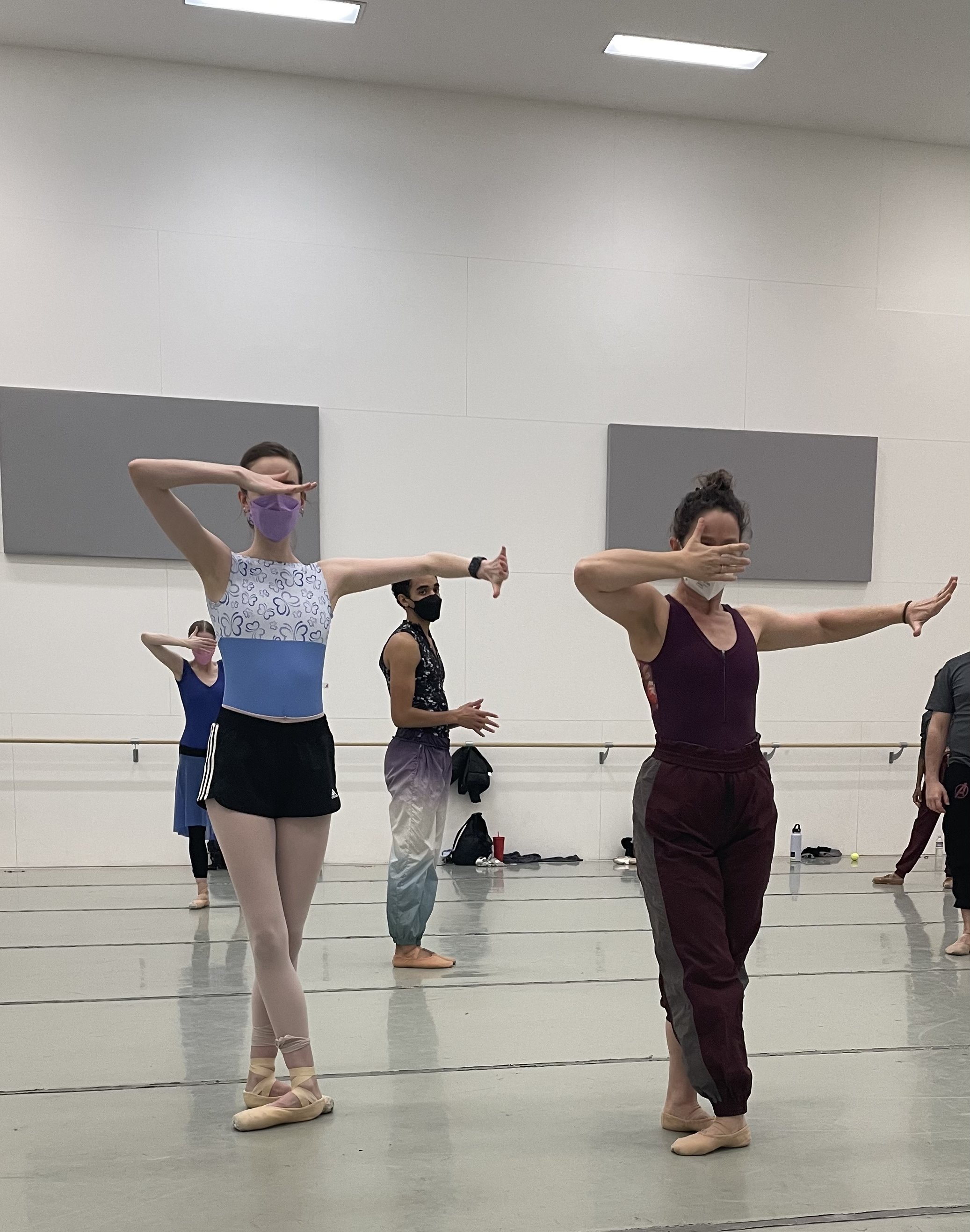 Dancer Alysa Reinhardt rehearsing with choreographer Marika Brussel for Fast Forward. Photo by Jake Howard.