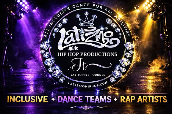 Logo for Latizmo Hip Hop Productions, an inclusive dance, rap artist, and dance team organization serving San José