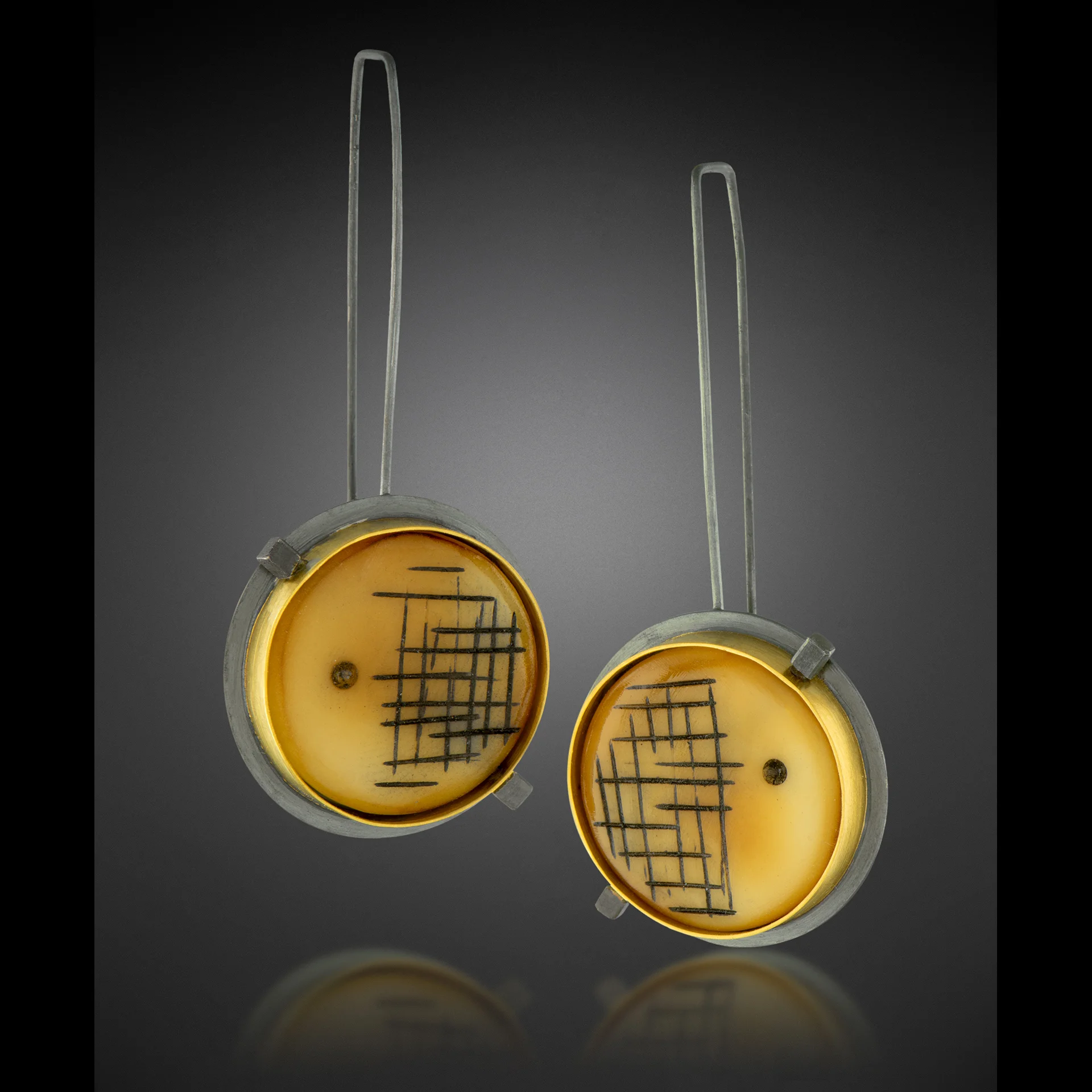 Tagua and 22k earrings