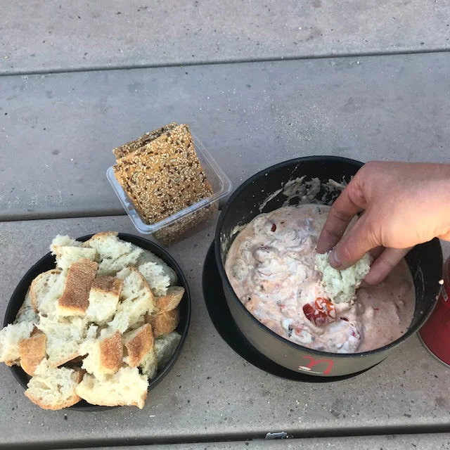 GOAT CHEESE DIP w BURST TOMATOES