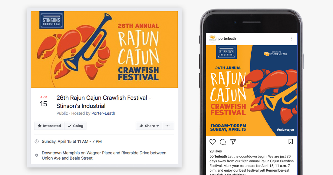 26th Annual Rajun Cajun Crawfish Festival: Social Media Graphics