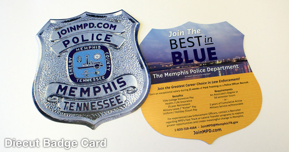 Memphis Police Department Recruiting Campaign: Die-Cut Badge Card