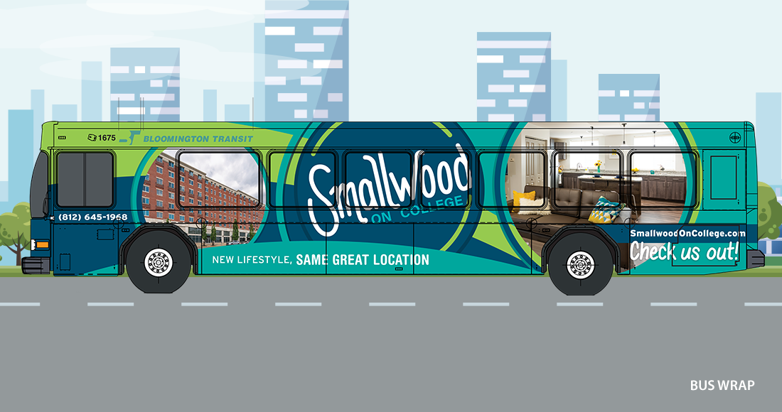 Smallwood on College Bus Wrap Design