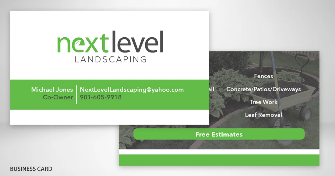 Next Level Landscaping: Branding: Business Card