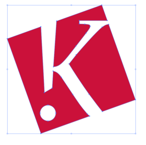 Example of a vector .eps logo. The blue points illustrate the vector paths that make up the logo.