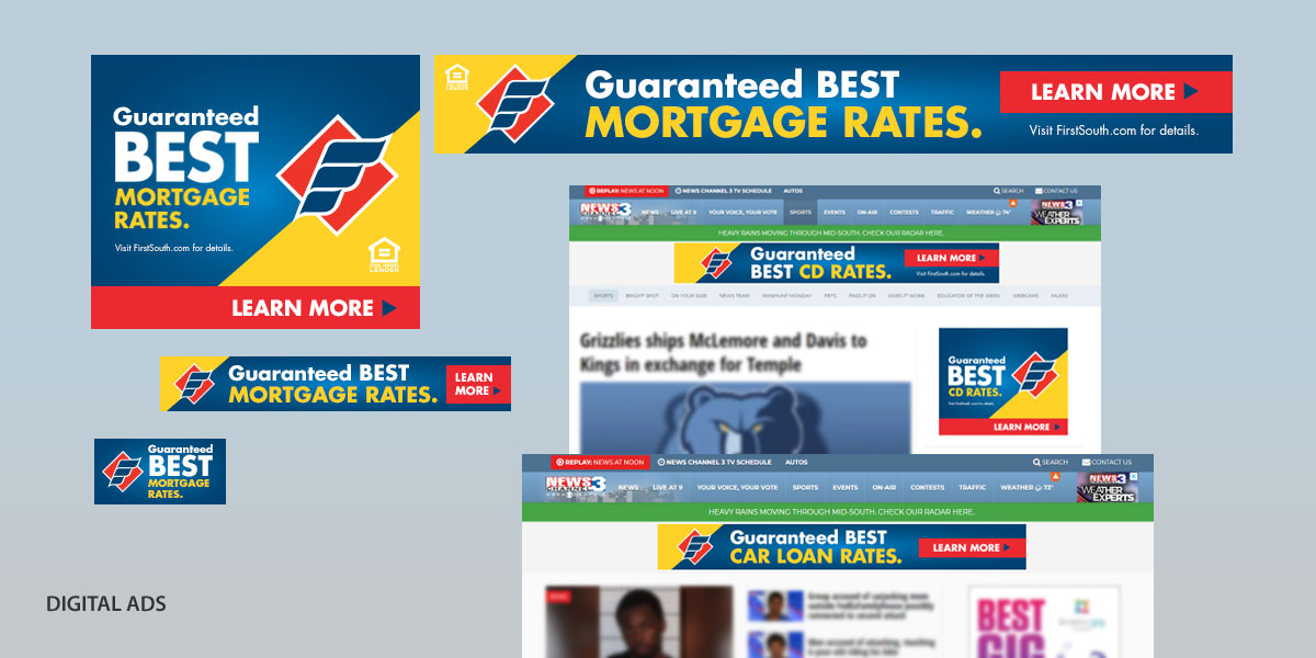 First South Financial Guaranteed Best Mortgage Rates digital ads design