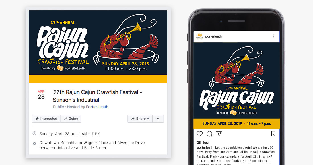 27th Annual Rajun Cajun Crawfish Festival Social Media Graphics