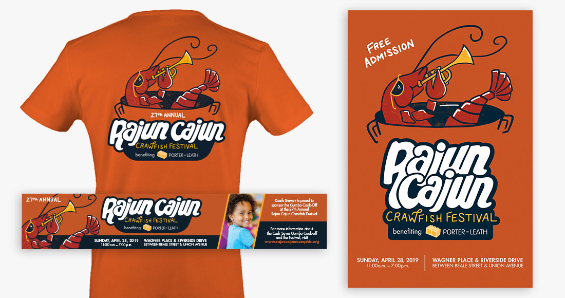 27th Annual Rajun Cajun Crawfish Festival Tshirt, Poster and Banner Ads