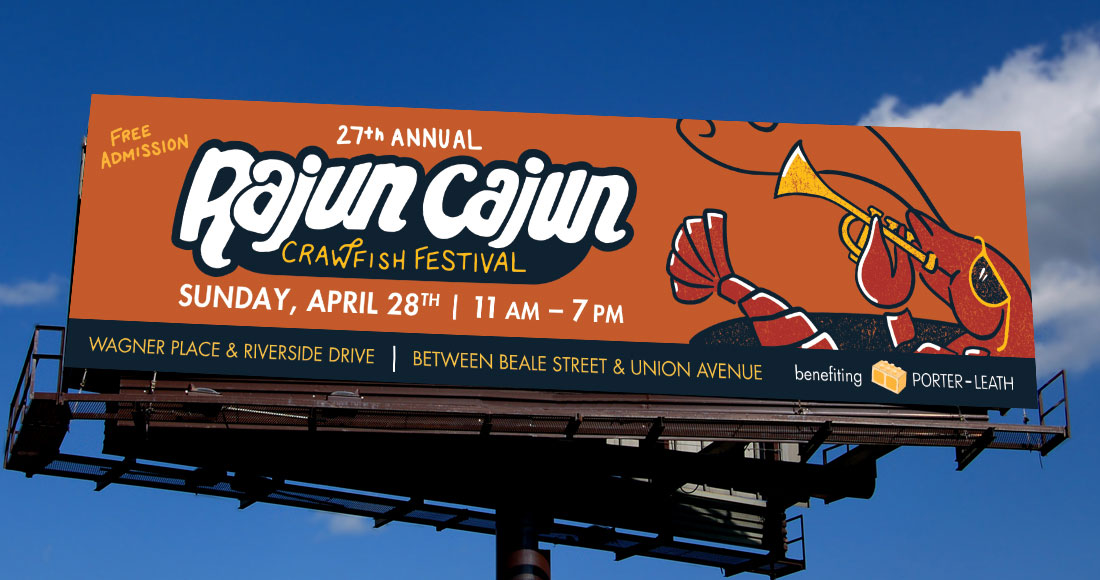 27th Annual Rajun Cajun Crawfish Festival Billboard Design