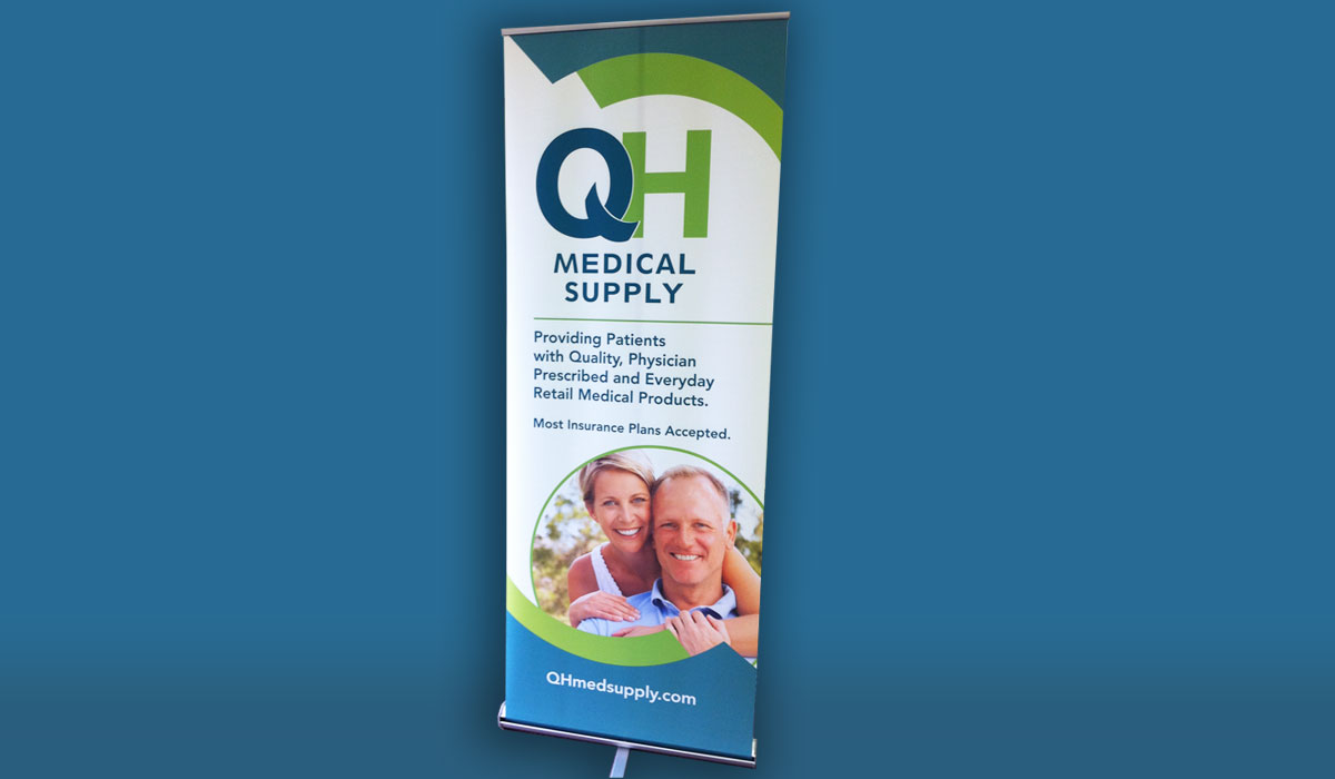 QH Medical Supply Branding: Bannerstand