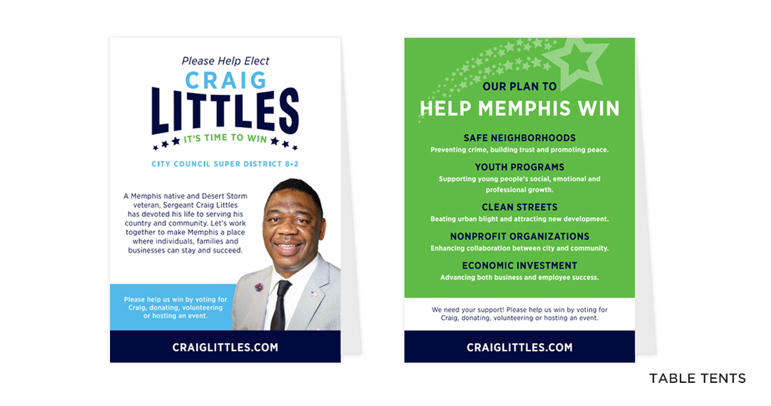 Craig Littles Campaign Table Tents