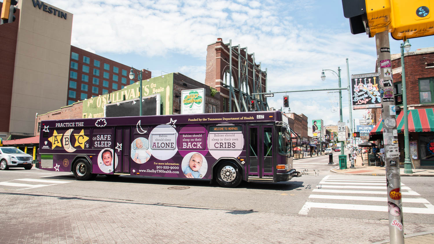 Shelby County Health Department: ABC's of Safe Sleep Bus Wrap