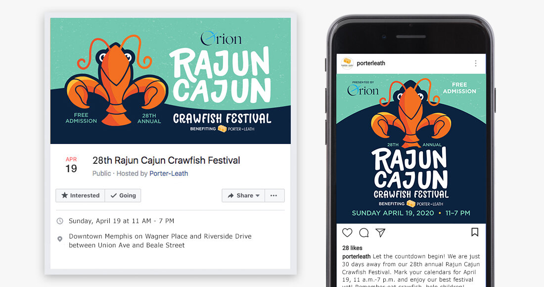 28th Annual Rajun Cajun Crawfish Festival Social Media Graphics