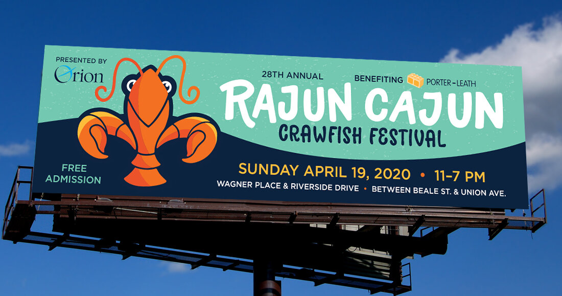 28th Annual Rajun Cajun Crawfish Festival Billboard Design