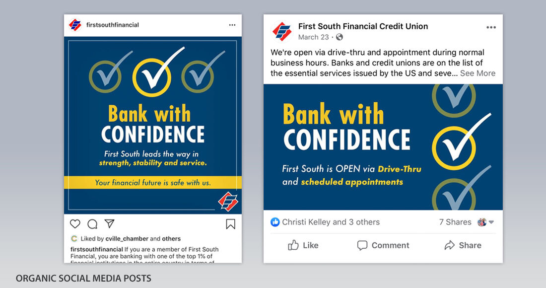 First South Bank with Confidence Organic Social Media Posts