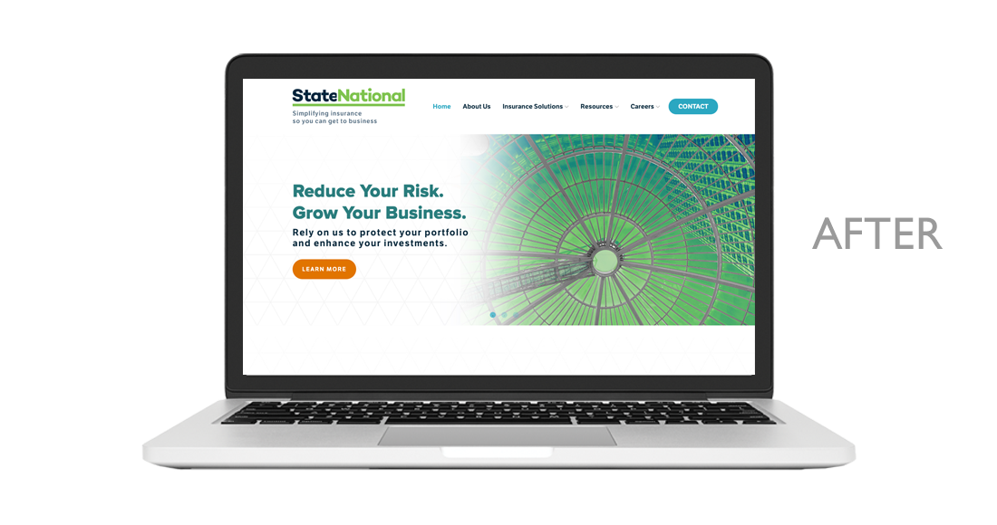 State National website after redesign mockup
