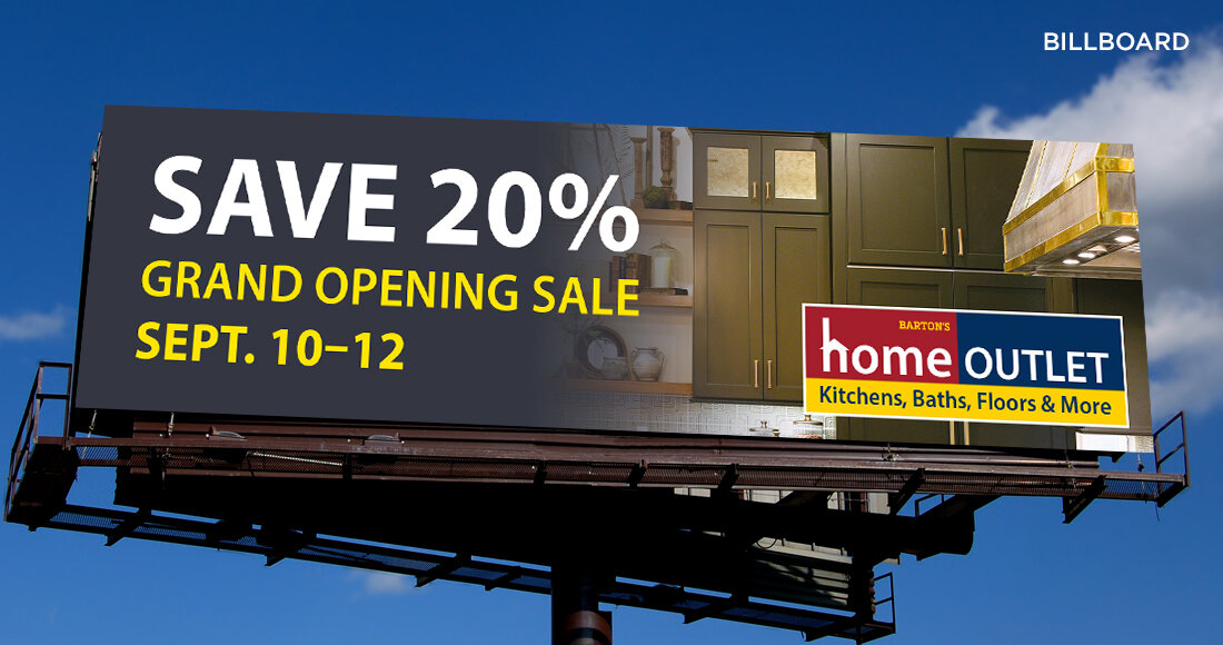 Barton's Home Outlet: 20% Off Sale Billboard Design