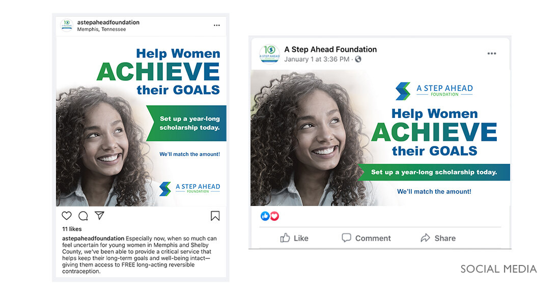 A Step Ahead Foundation Scholarship Social Media posts