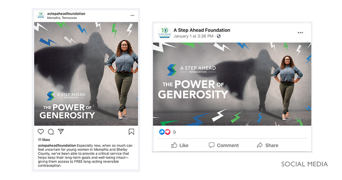 A Step Ahead Foundation The Power of Generosity Social Media Posts