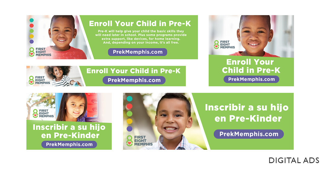 First 8 Memphis: Pre-K Registration Campaign Digital Ads