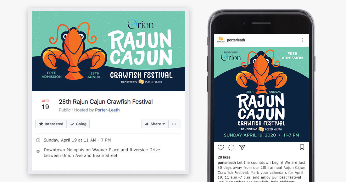 Rajun Cajun Crawfish Festival 2020 - 2021 Social Media Graphics