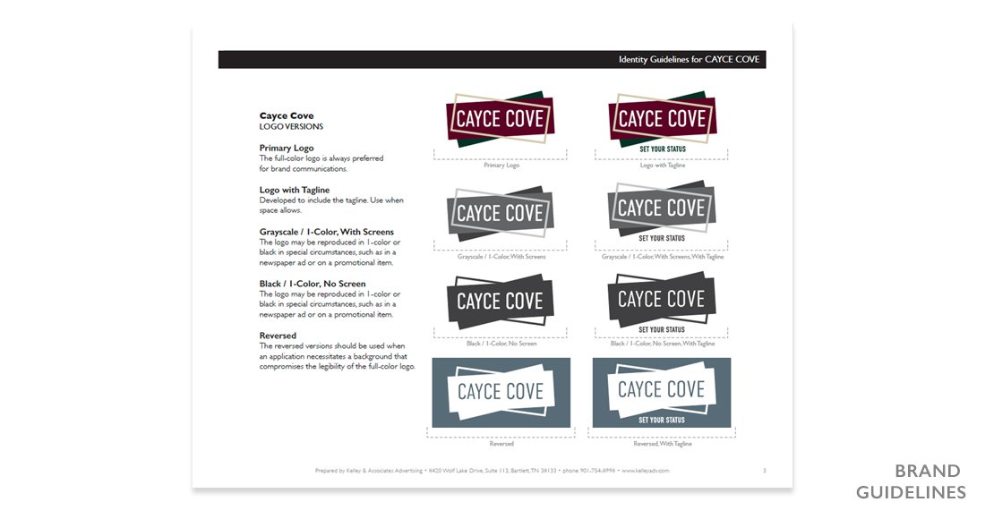 Cayce Cove apartments brand guidelines