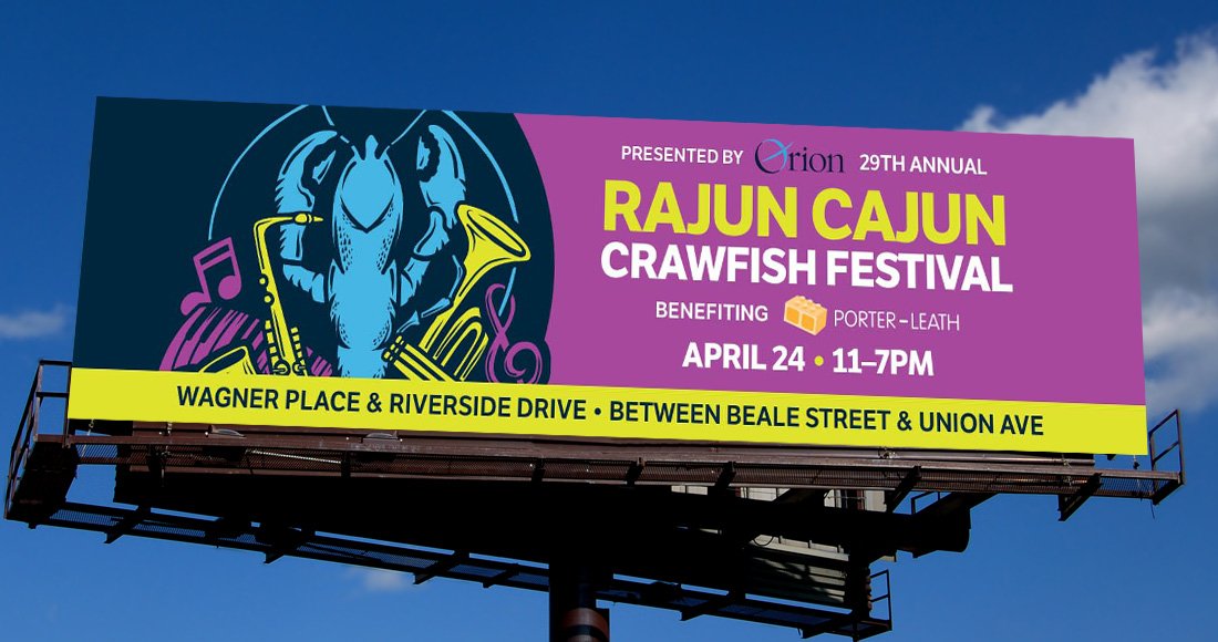 29th Annual Rajun Cajun Crawfish Festival Billboard design