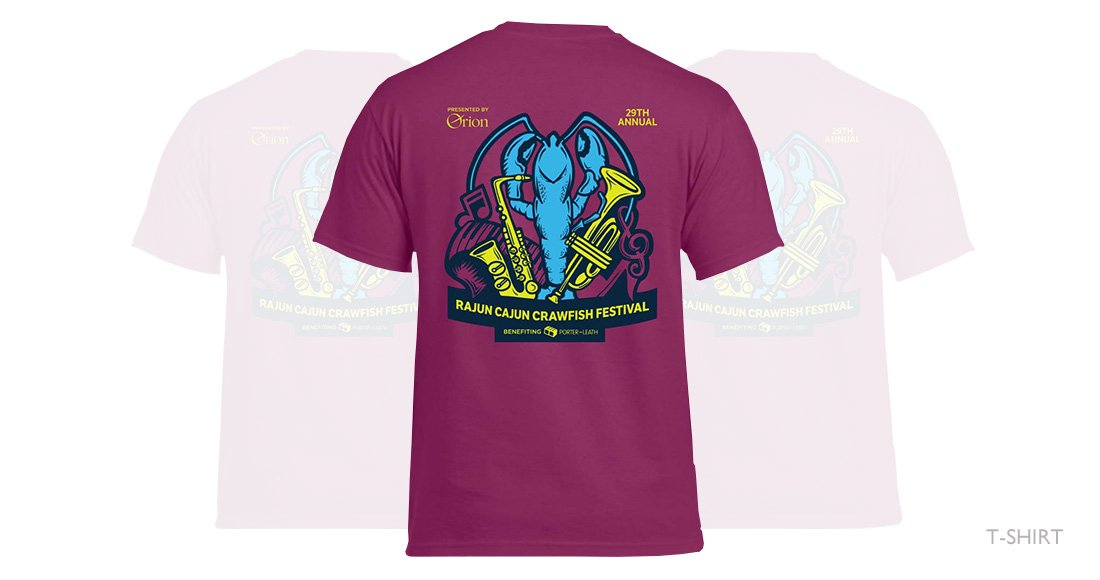 29th Annual Rajun Cajun Crawfish Festival T-shirt Design