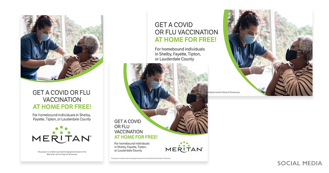 Meritan Homebound Vaccination Campaign Social Media Graphics