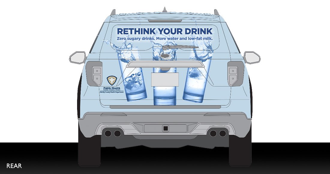 Shelby County Health Department Rethink Your Drink Vehicle Wrap Design
