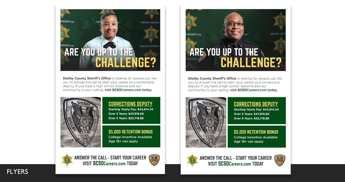 Shelby County Sheriff's Office Corrections Deputy Recruiting Campaign Flyers