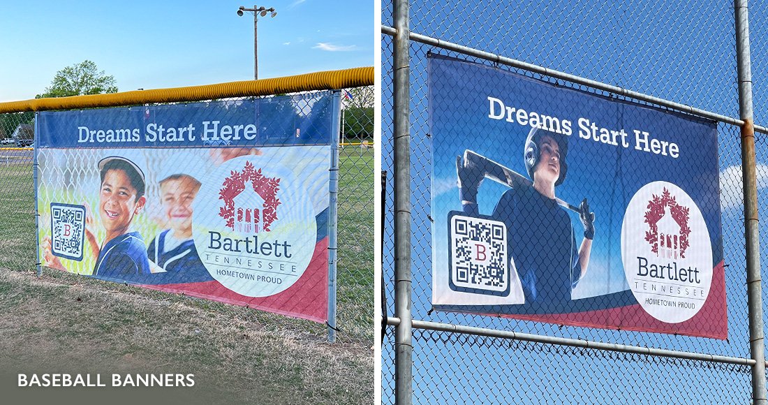 City of Bartlett Baseball fence banners