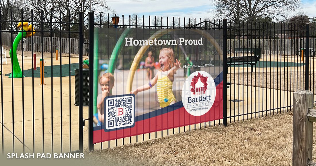 City of Bartlett splash pad fence banner