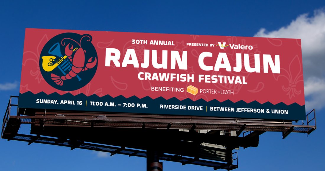 30th Annual Rajun Cajun Crawfish Festival Billboard Design