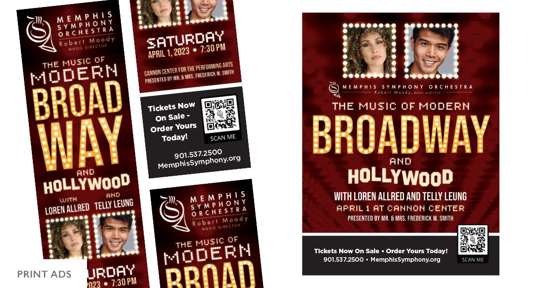 Memphis Symphony Orchestra The Music of Modern Broadway and Hollywood Print Ads