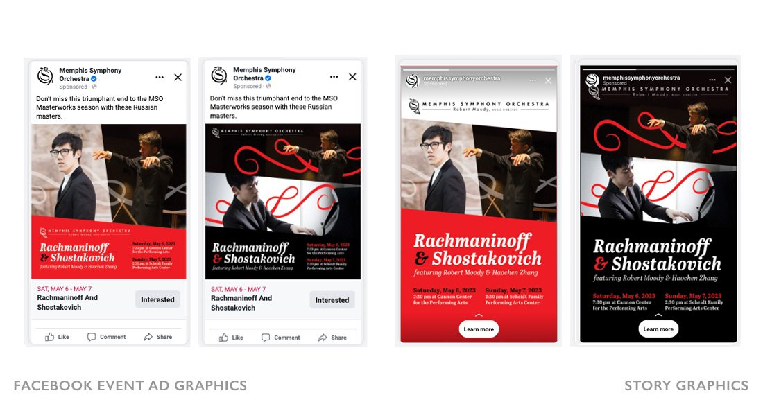 Memphis Symphony Orchestra Rachmaninoff and Schostakovich social media graphics