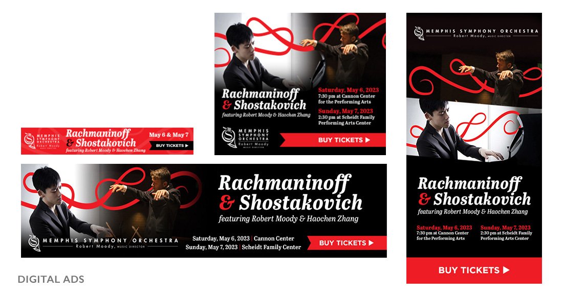Memphis Symphony Orchestra Rachmaninoff and Schostakovich digital ads