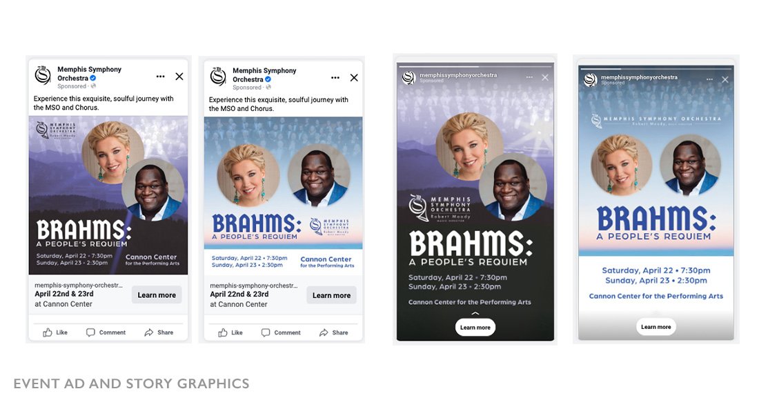 Memphis Symphony Orchestra Brahms: A People's Requiem concert social media graphics
