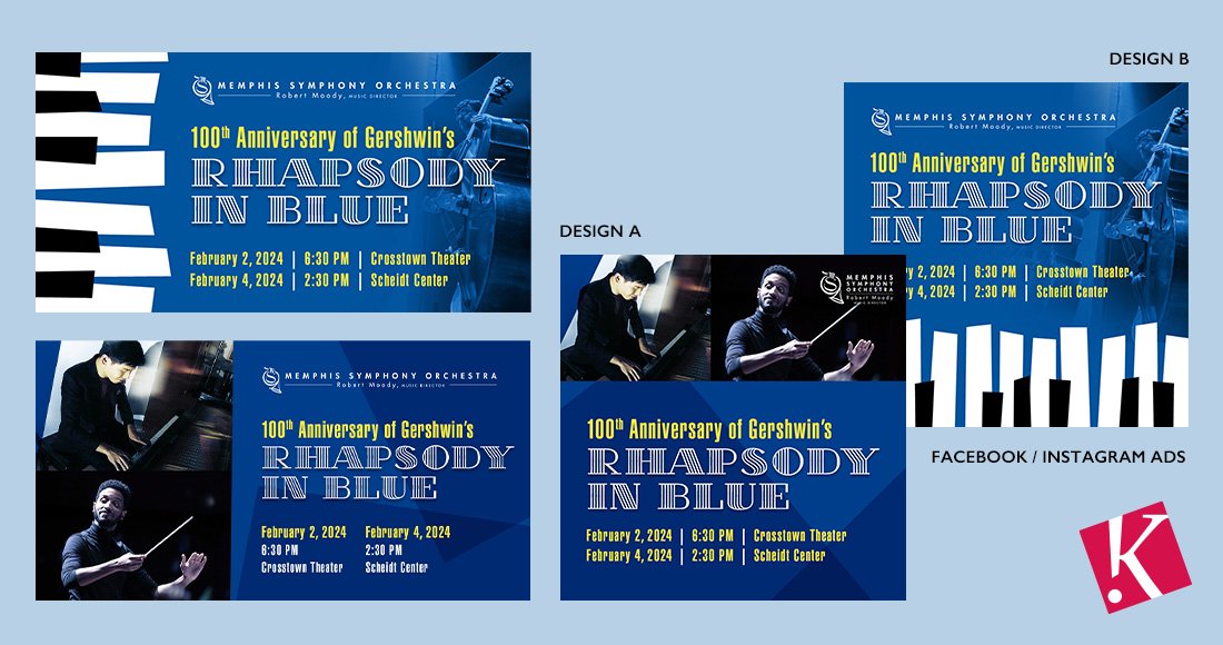 Memphis Symphony Orchestra Rhapsody in Blue concert social media graphics