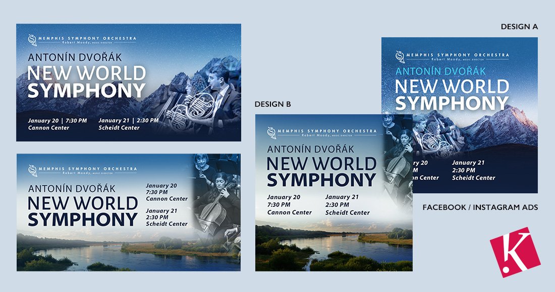 Memphis Symphony Orchestra Dvorak New World Symphony social media graphics