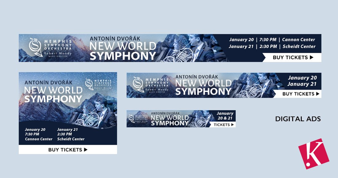 Memphis Symphony Orchestra Dvorak New World Symphony digital ad design