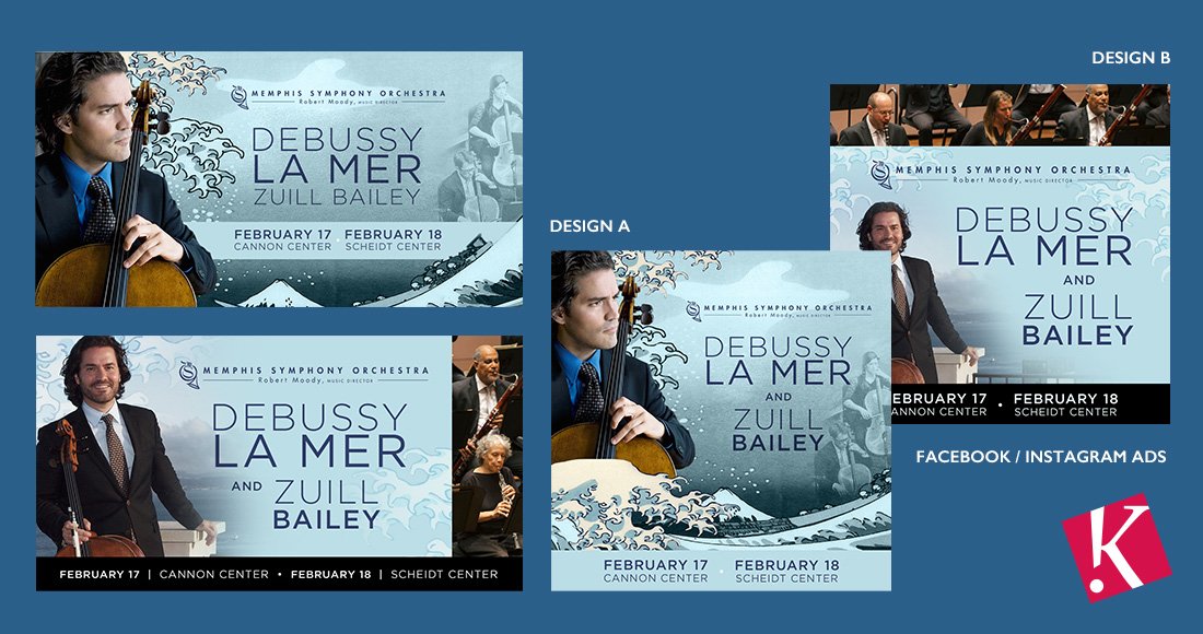 Memphis Symphony Orchestra Debussy Zuill concert social media graphics