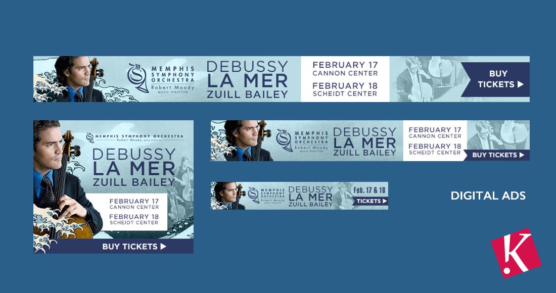 Memphis Symphony Orchestra Debussy Zuill concert digital ad design