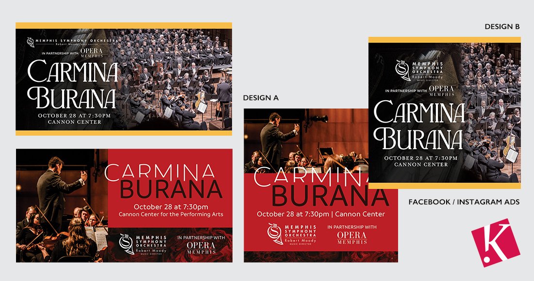 Memphis Symphony Orchestra Carmina Burana concert social media graphics