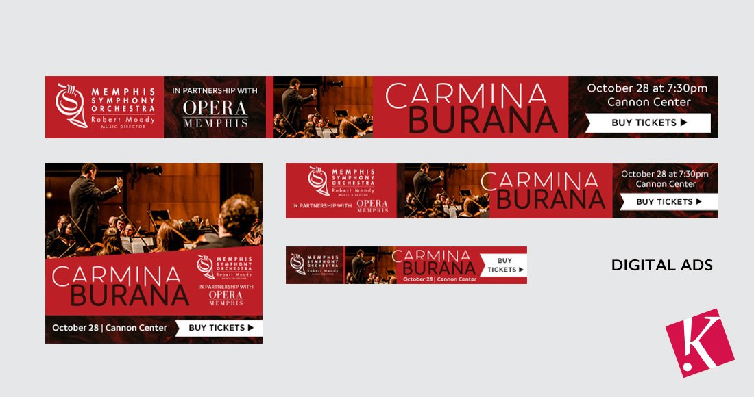 Memphis Symphony Orchestra Carmina Burana concert digital ad design