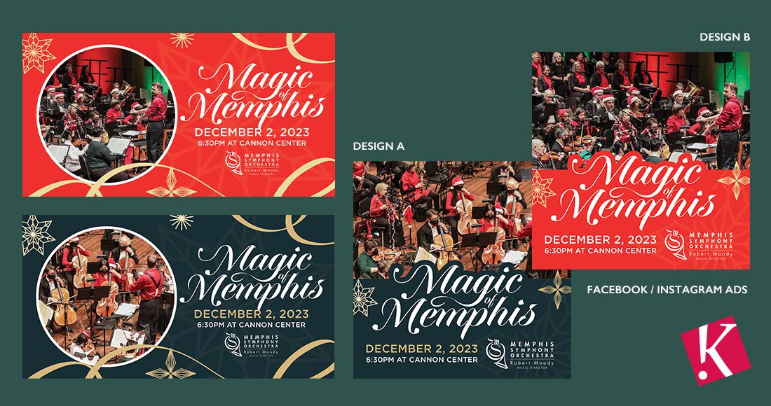 Memphis Symphony Orchestra Magic of Memphis concert social media graphics