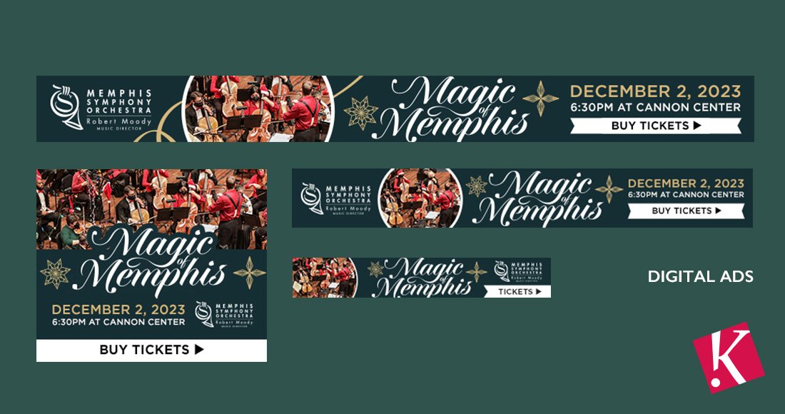 Memphis Symphony Orchestra Magic of Memphis concert digital ad design