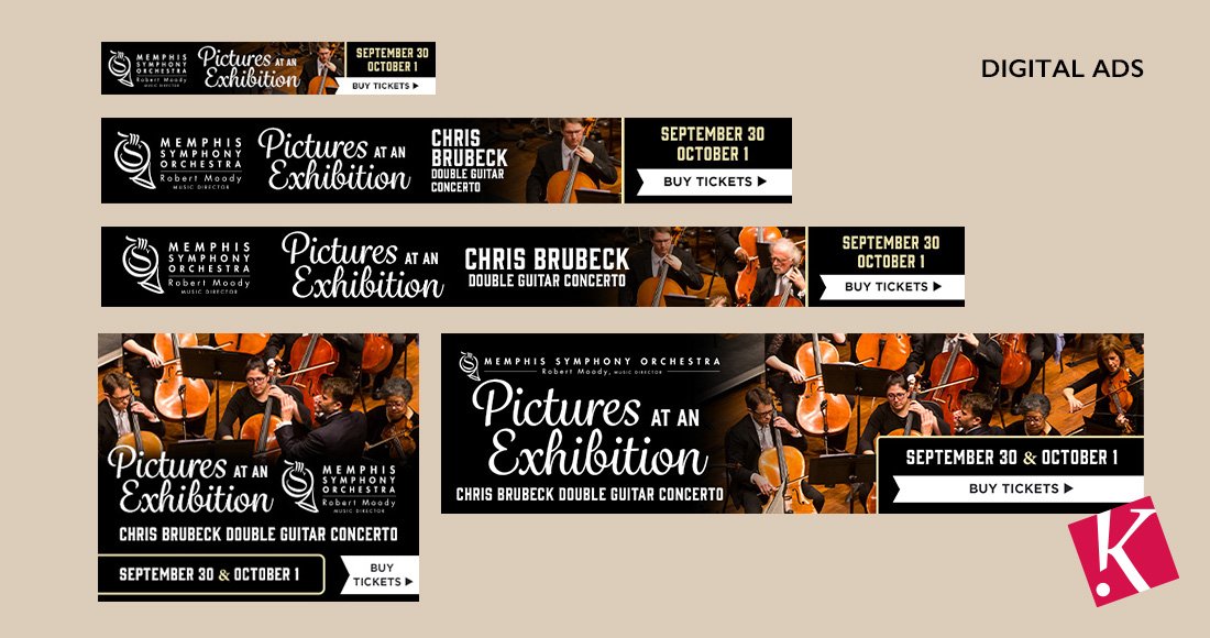 Memphis Symphony Orchestra Pictures at an Exhibition concert digital ad design